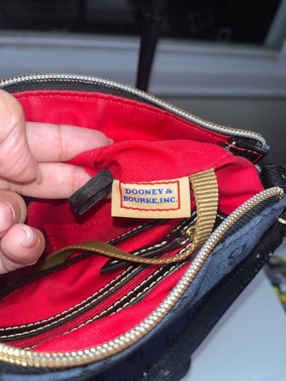 Dooney & Bourke Navy/Black Signature Crossbody Bag - Picture 9 of 12